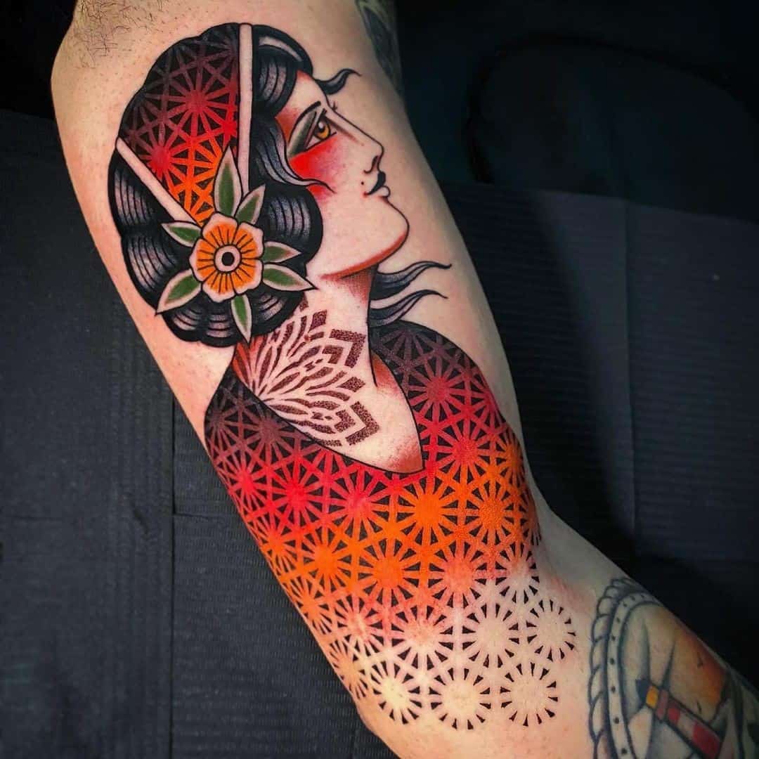 Bright Colored Half Sleeve Tattoo