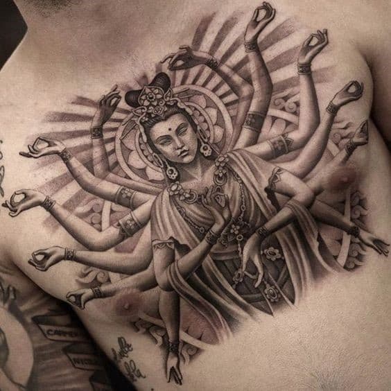 Chest Piece Of Gorgeous Symbols For Buddhist Lovers