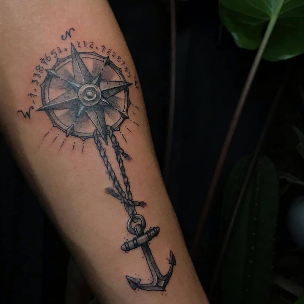 Anchor On A Rope Tattoo