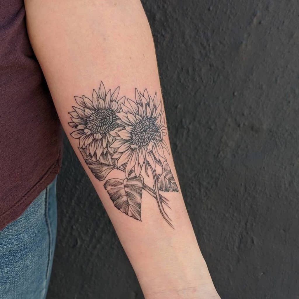 Black Sunflower Tattoo