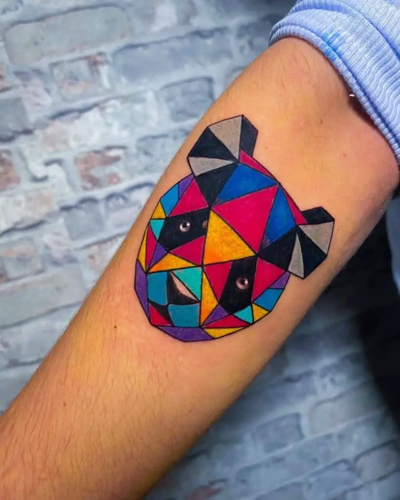 Electric Panda Tattoo Geometrical Shape 