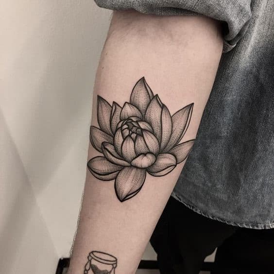 Forearm Lotus Flower Tattoo