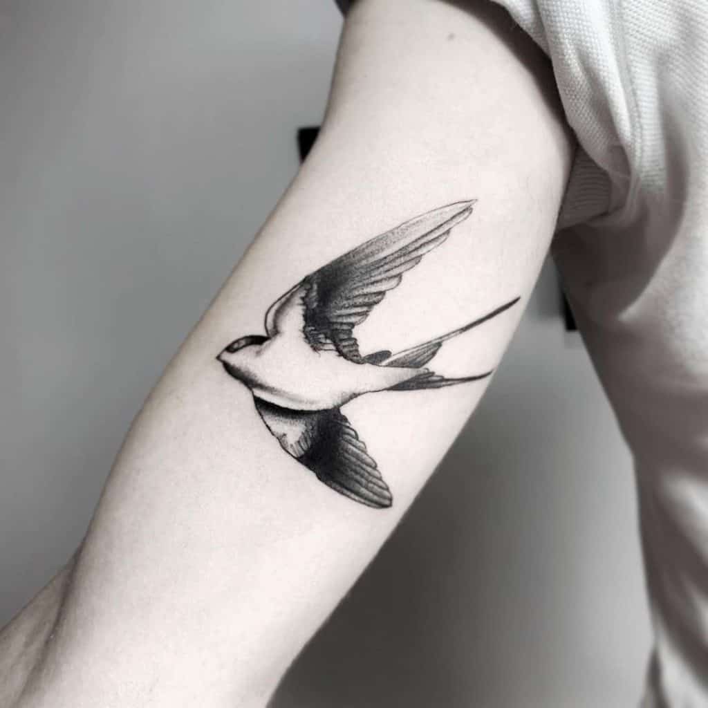 Forearm Swallow Tattoo