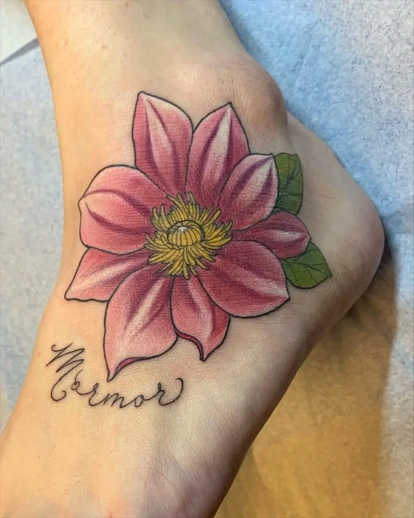 Small Flower Foot Tattoo