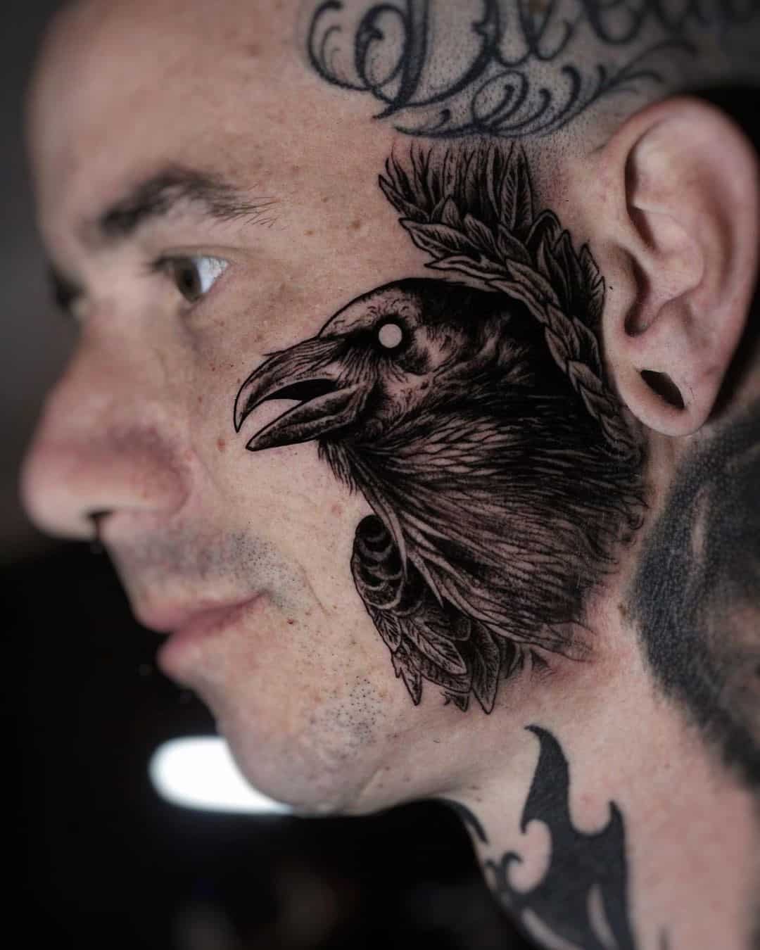 Fully healed dead crow neck tattoo done by: Samuel ⚰️  @samuellamarretattooartist #tattoo #tattoos #tatts #ditat2 #deathsinktattoo  #quebectattooartist... | By Death's Ink TattooFacebook