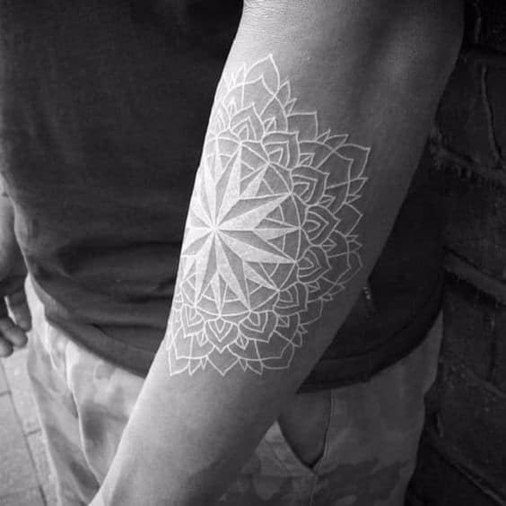White Ink Tattoos On Dark Skin, saved tattoo, Geometric 2