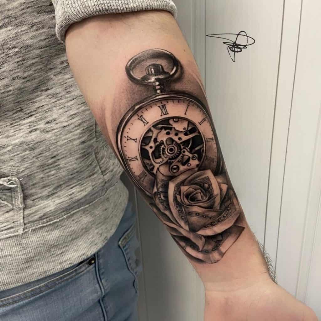 Patience clock tattoo