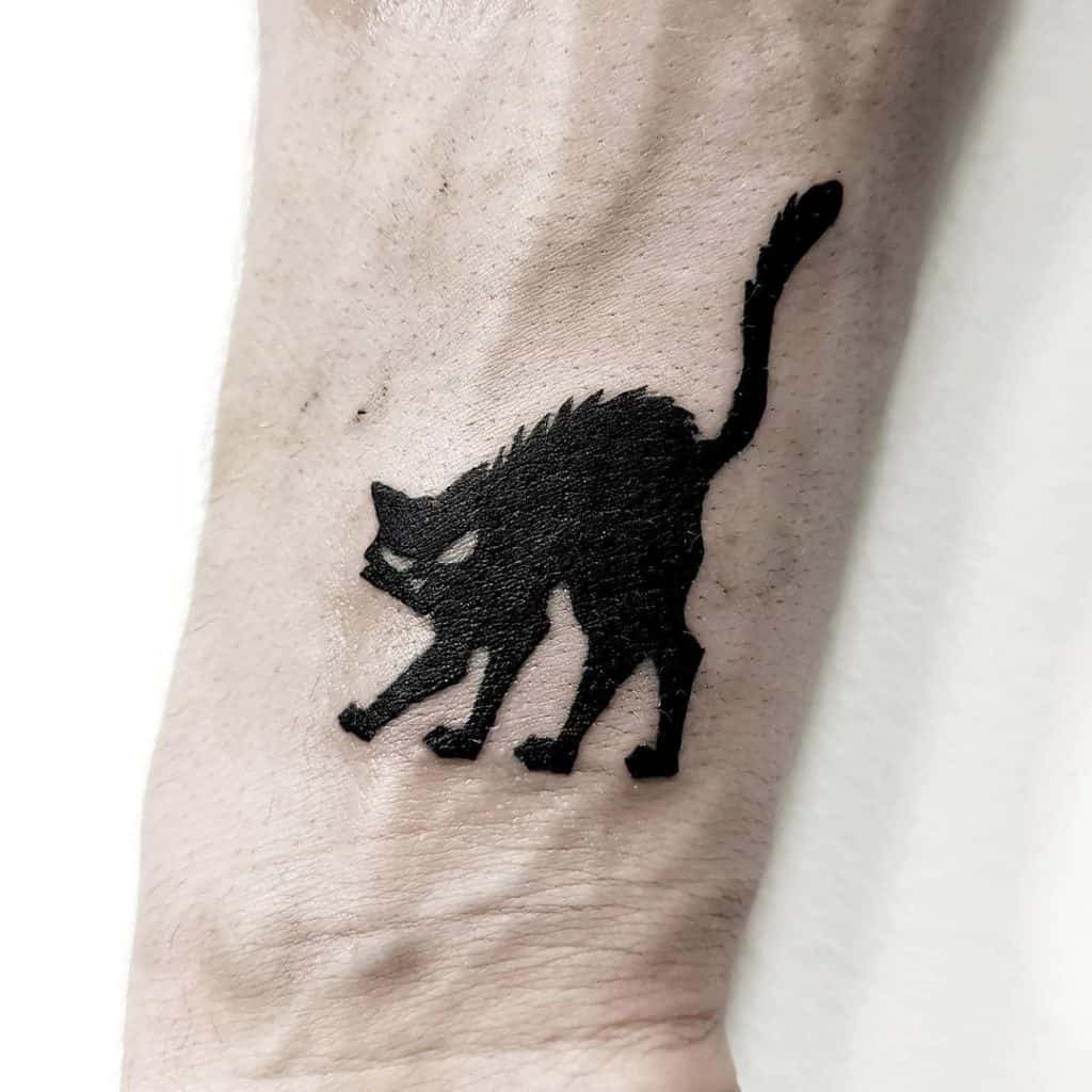 Black Cat Tattoos, saved tattoo, Arched 1
