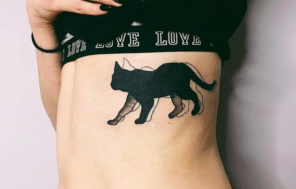 Black Cat Tattoos, saved tattoo, Arched 3