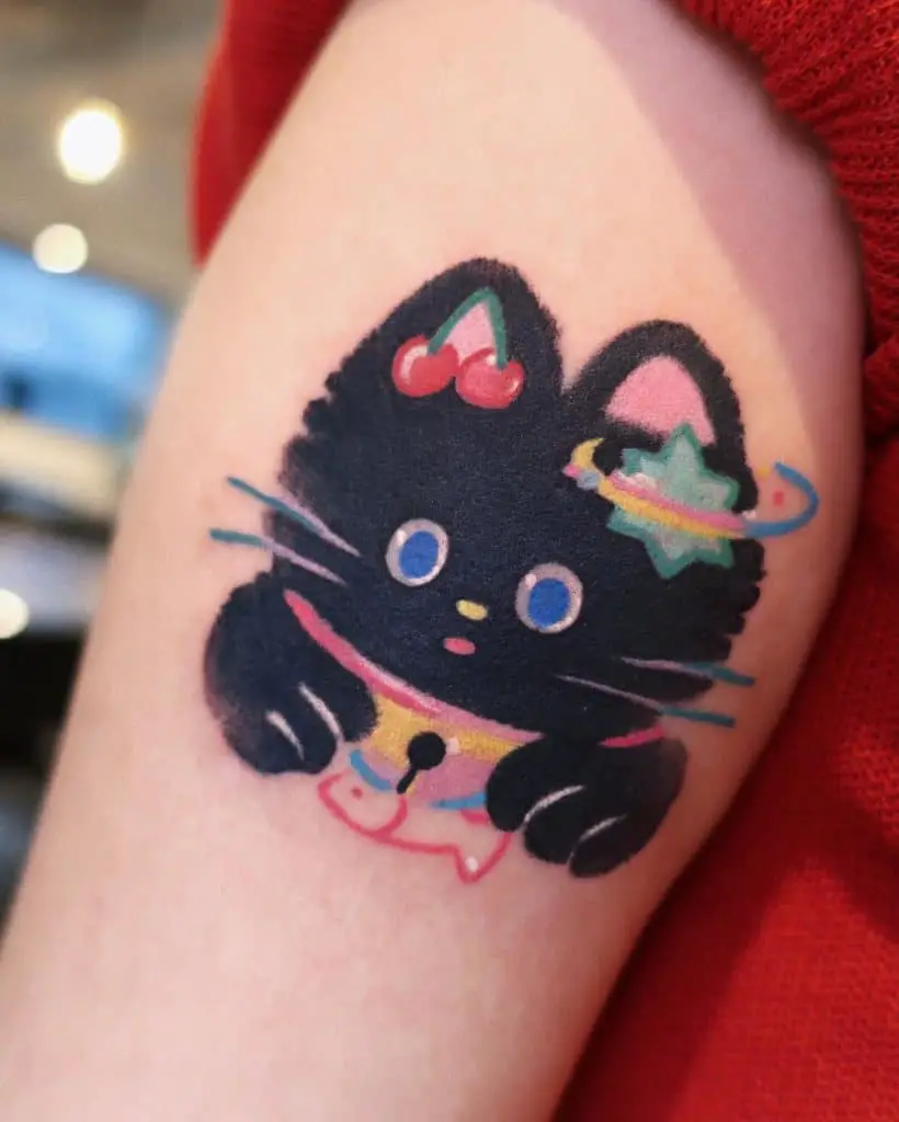 Black Cat Tattoos, saved tattoo, Cartoon 5