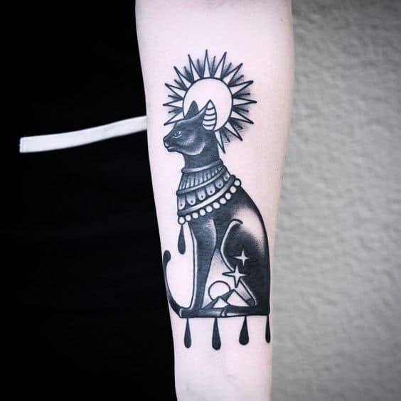 Black Cat Tattoos, saved tattoo, Egyptian 2