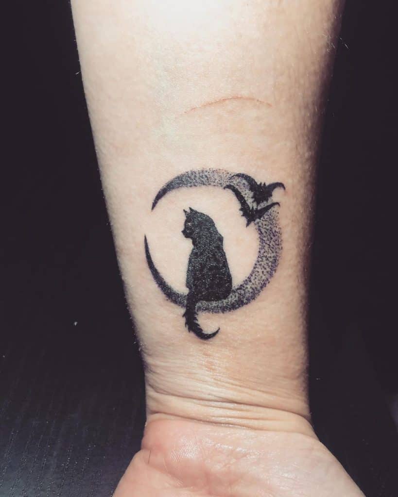 Black Cat Tattoos, saved tattoo, Moon 4