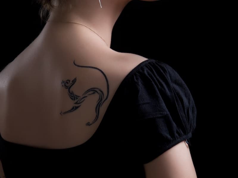 Black Cat Tattoos, saved tattoo, meaning