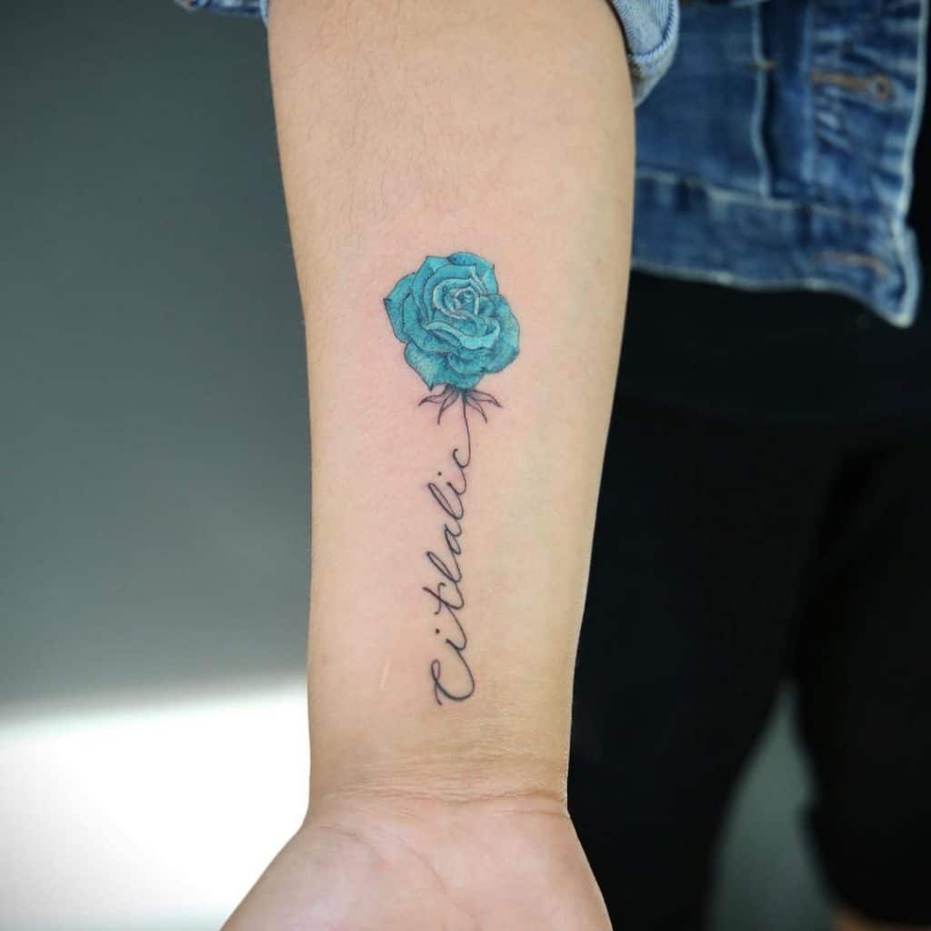 Blue Rose Tattoo Design