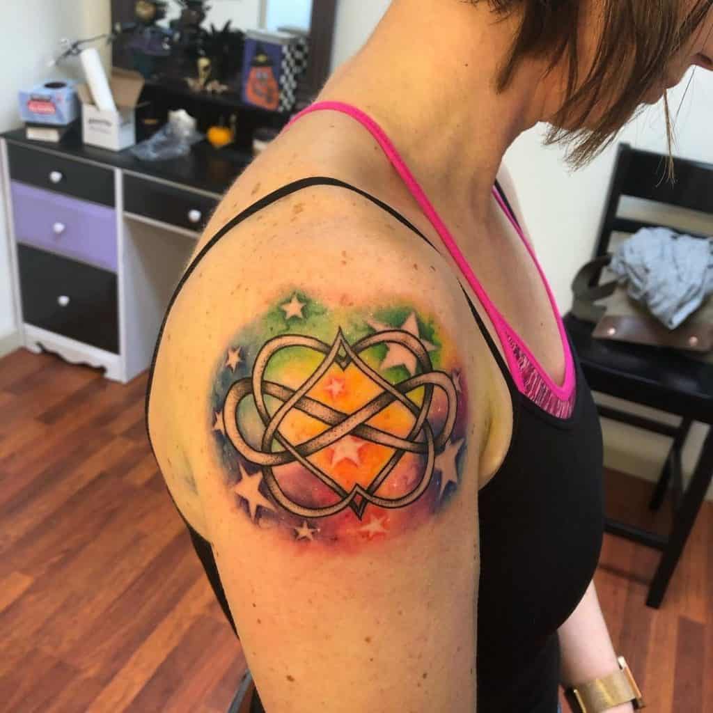 Infinity Heart Tattoo With Color