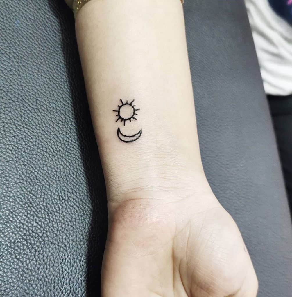 Simple Sun and Moon Tattoo Designs