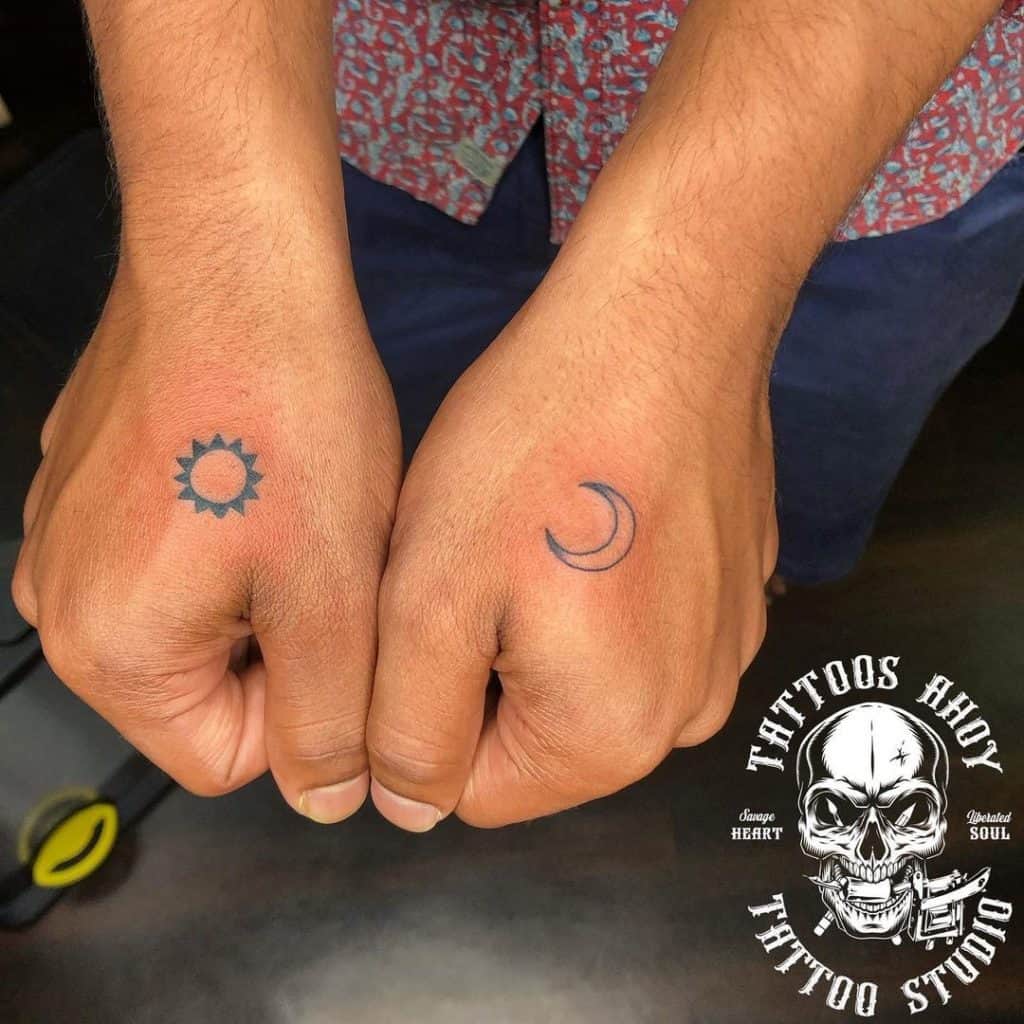 Simple Sun and Moon Tattoo Designs 2