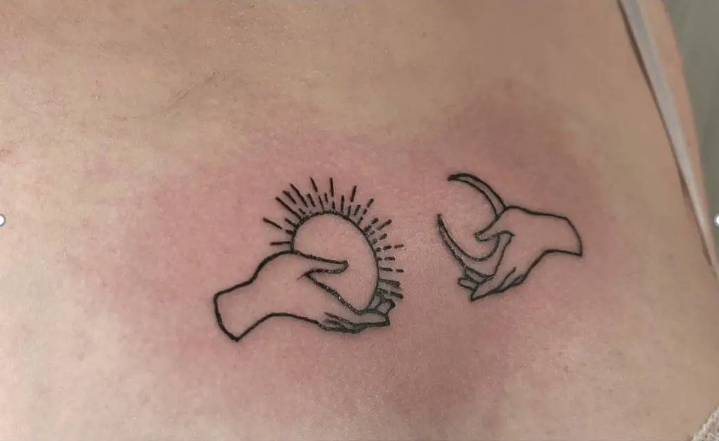 Simple Sun and Moon Tattoo Designs 5