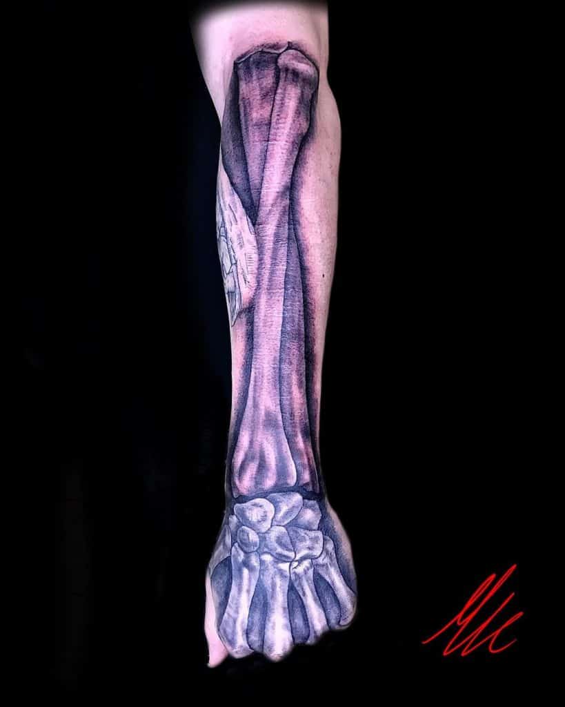 Skeleton Hand Tattoo, saved tattoo, arm 2