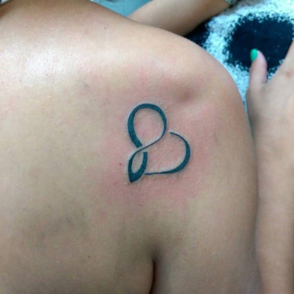 Small Back Infinity Heart Tattoo