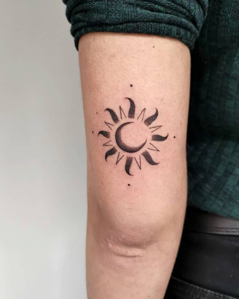 Sun and Moon Intertwined Tattoo Design 2
