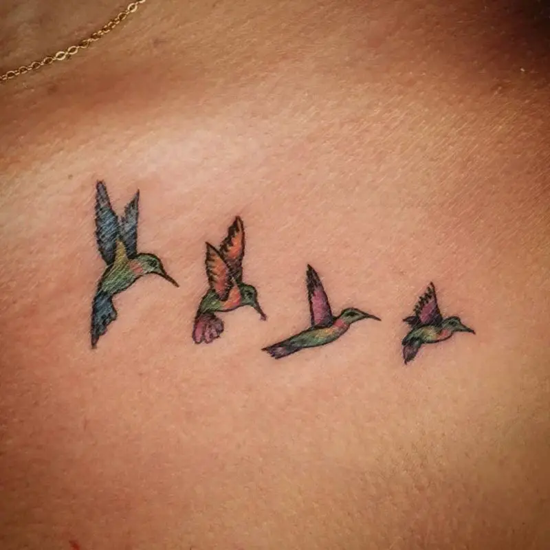 A Flock of Hummingbirds Tattoo 1