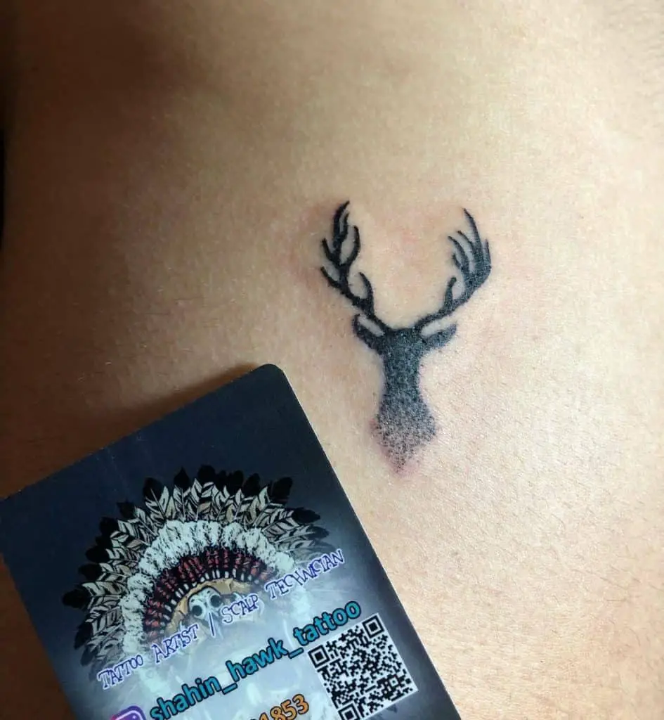A Samll Deer Head Tattoo