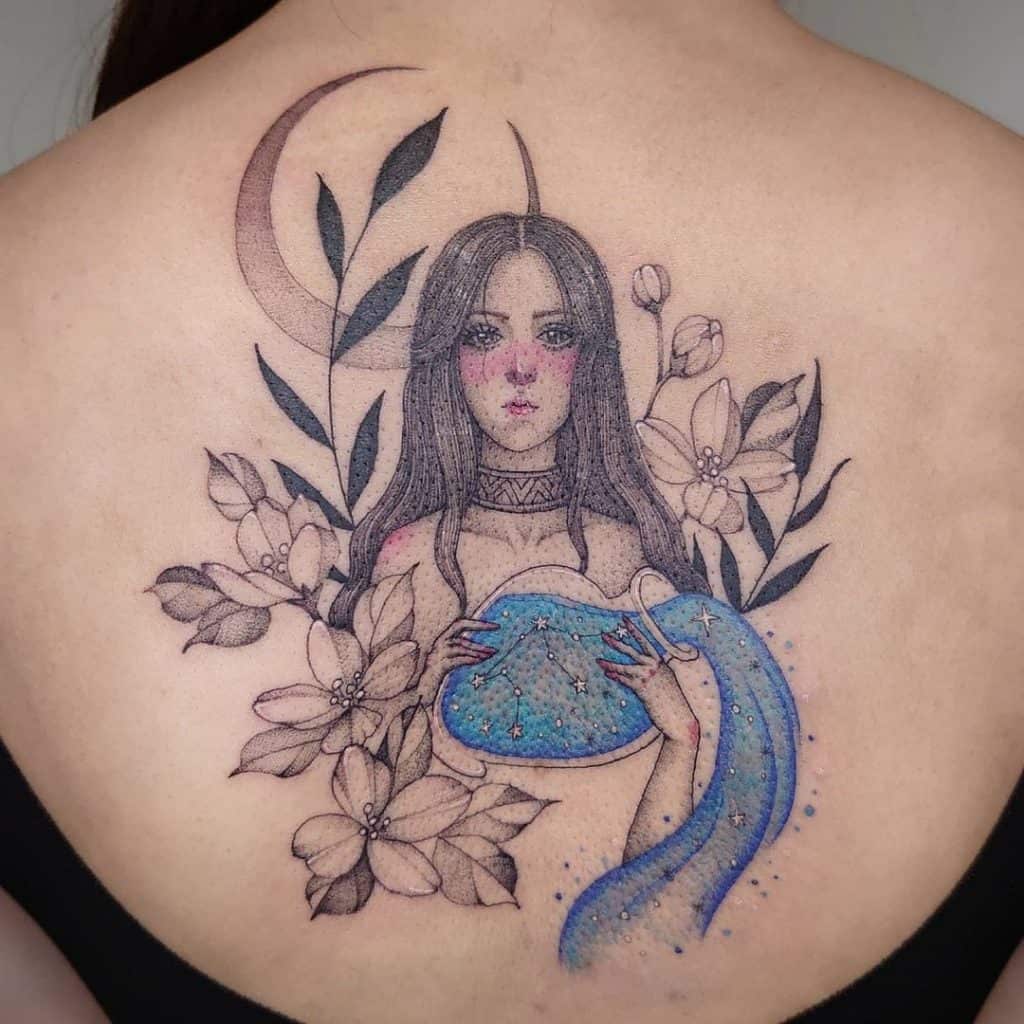 Aquarius Tattoo Back 1
