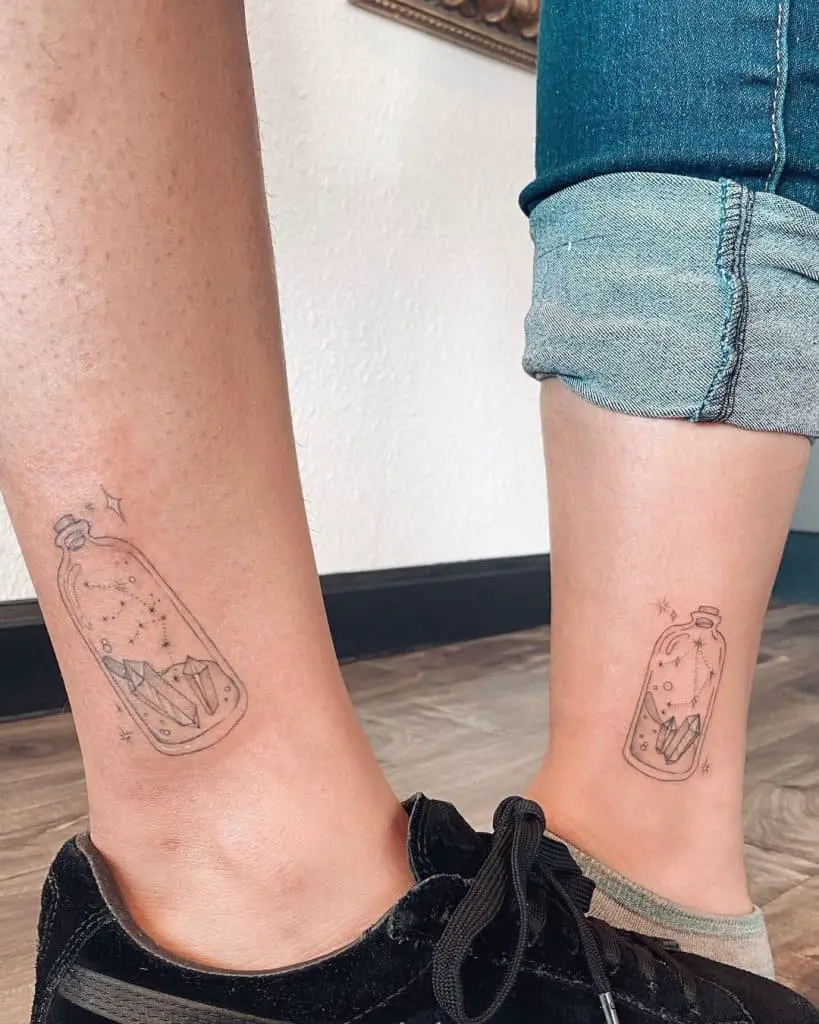 Aquarius Tattoo on feet or Ankle 1