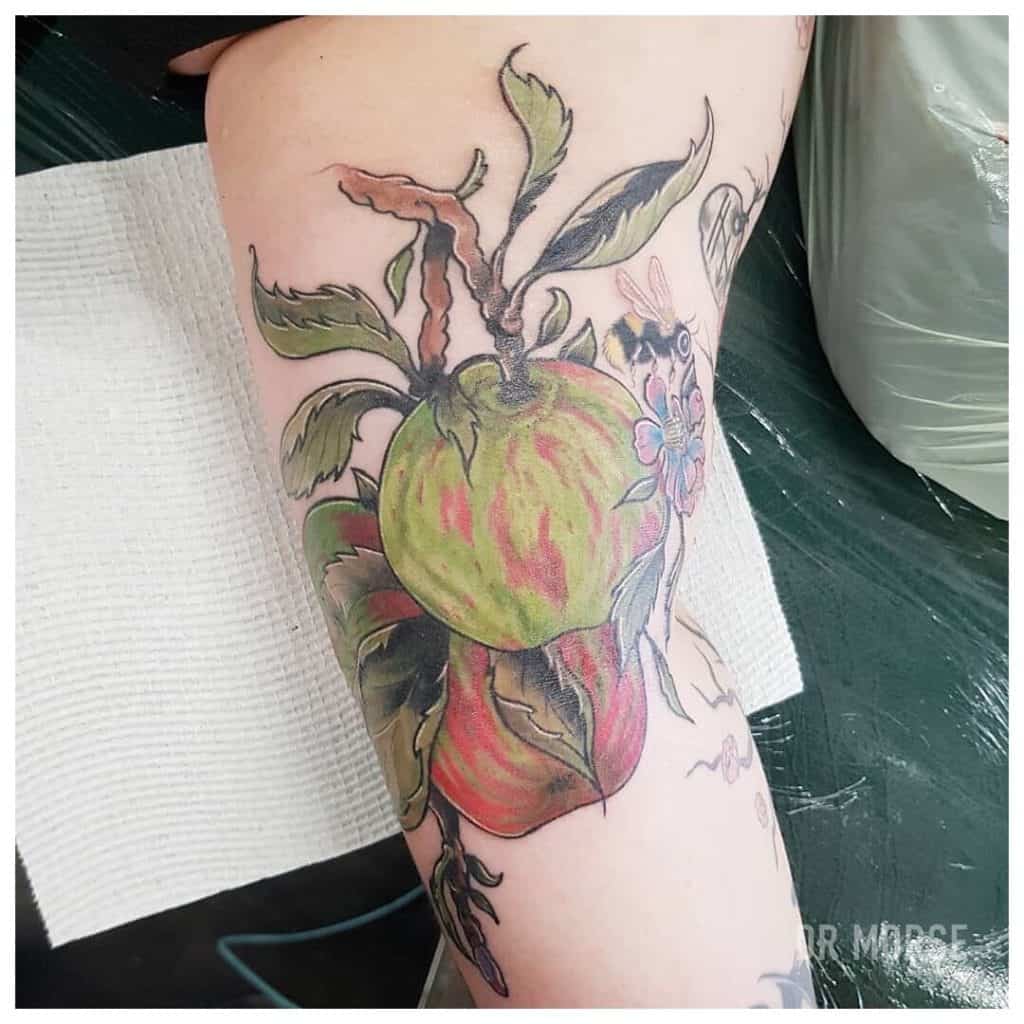 Bees and fruits tattoo 5