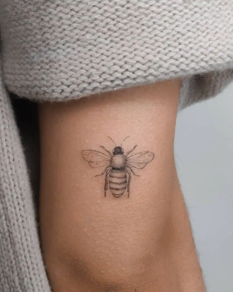 Black bee tattoo 2