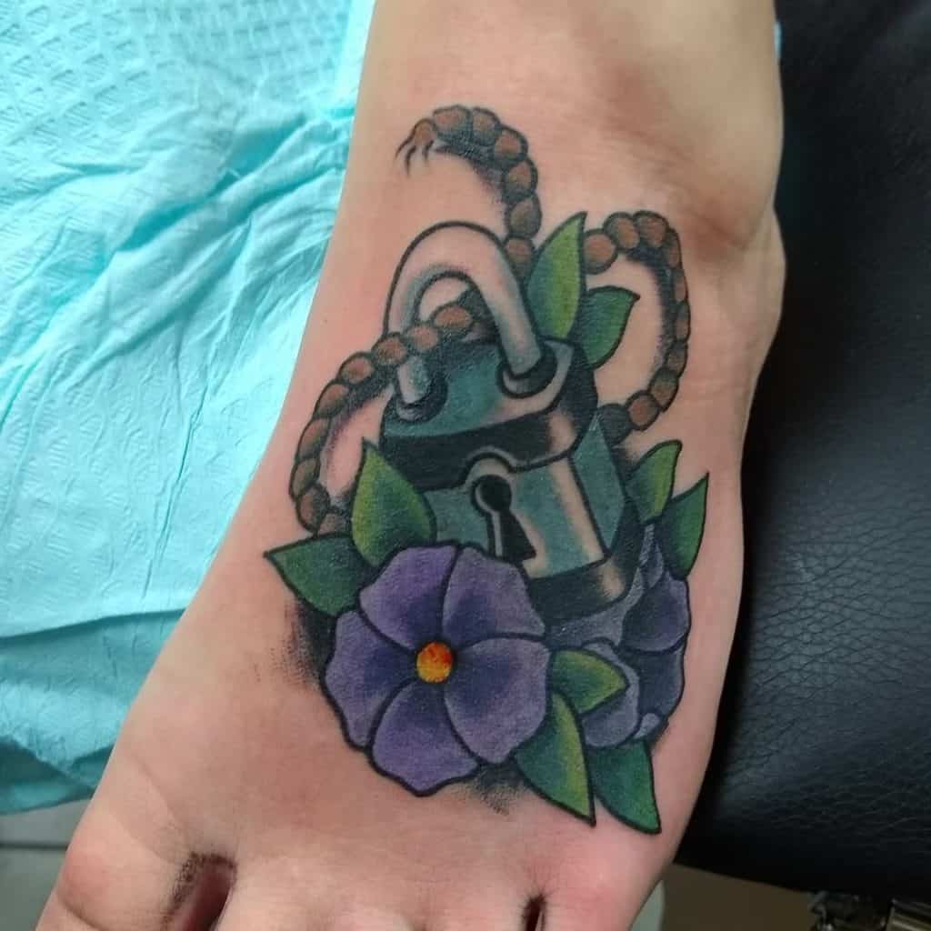 Blue Rose Foot Tattoo 