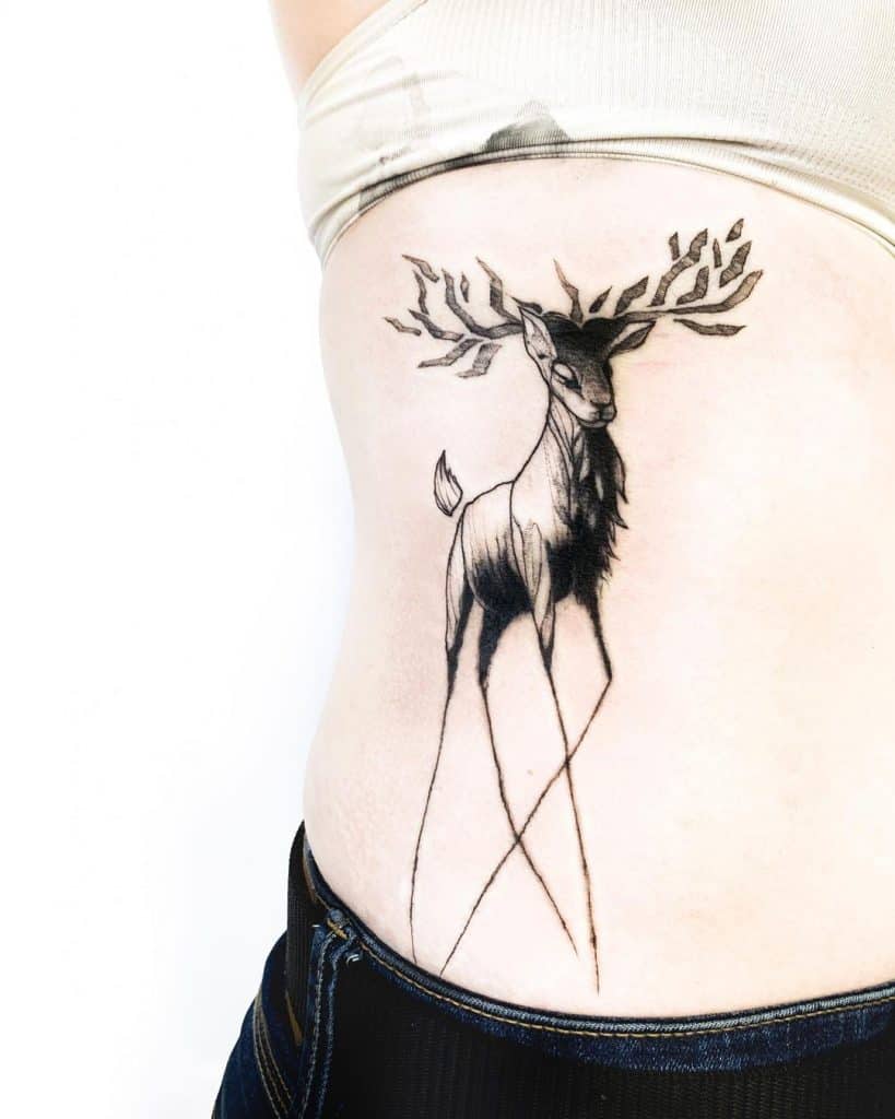 Deer Tattoos on the body