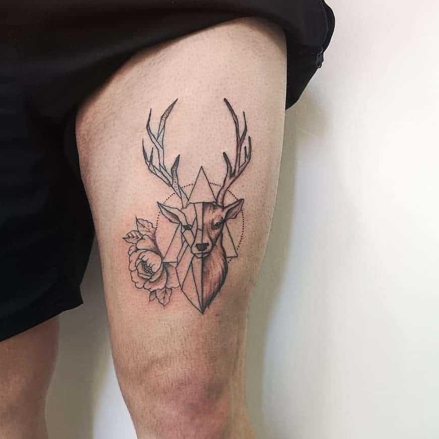 Deer head tattoo