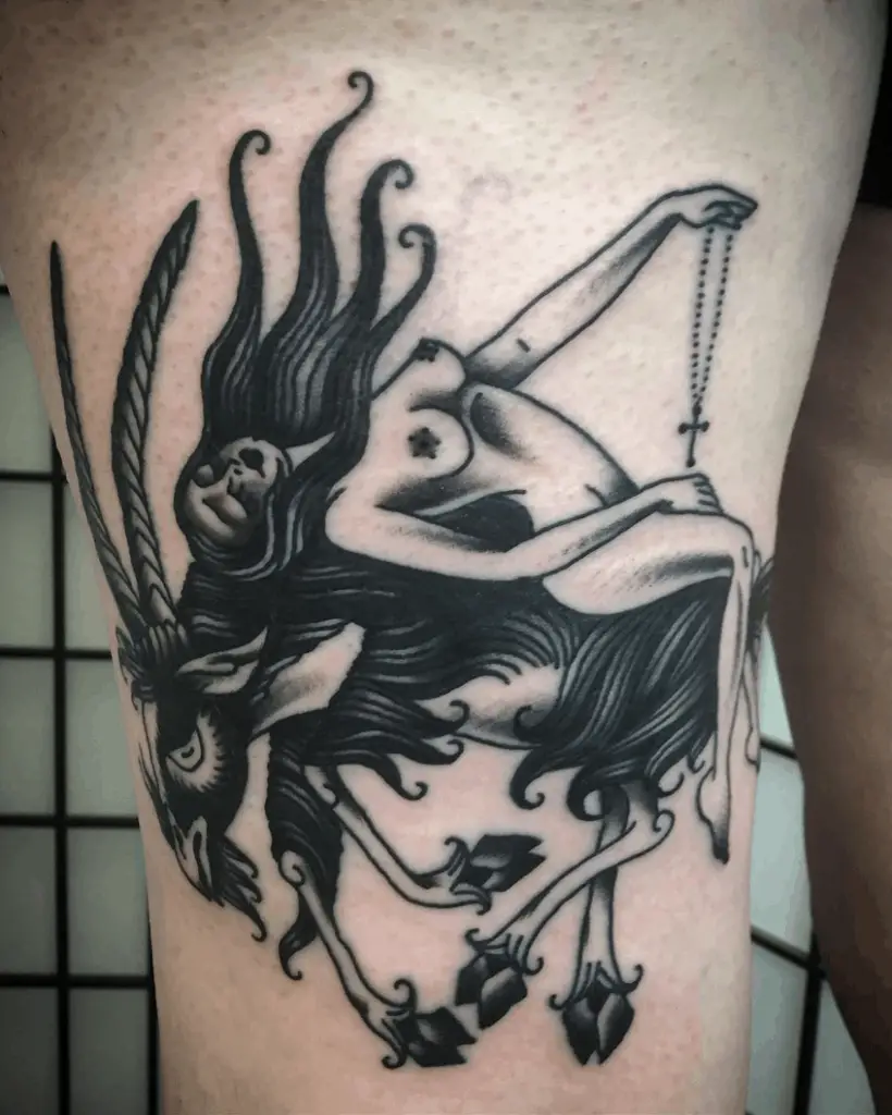 Demon Inspired Black Satanic Tattoo