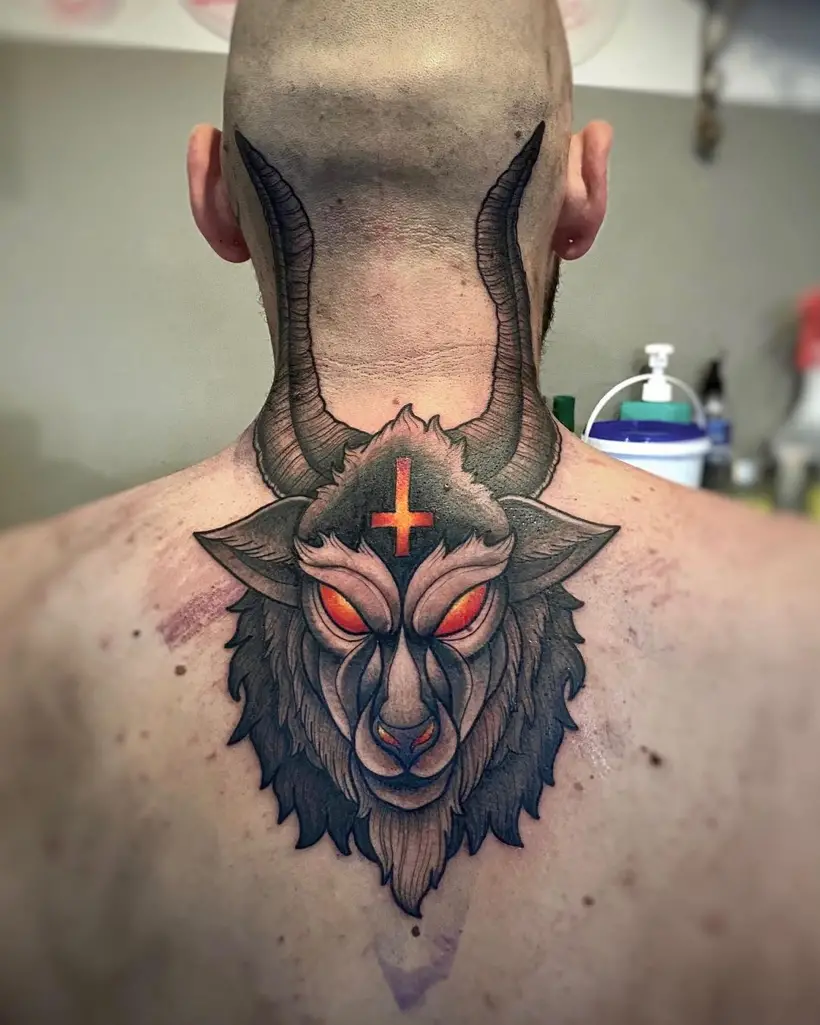Detailed & Dramatic Satanic Tattoo For Men
