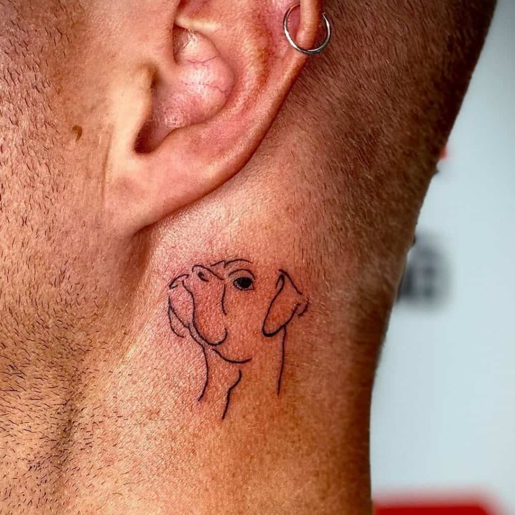 Dog Inspired Small Behind Ear Tattoo 