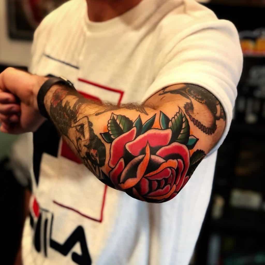 Elbow Rose Tattoos 1