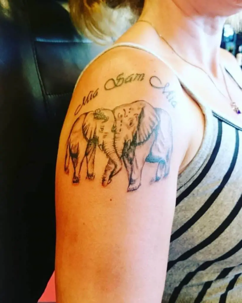 Elephant Lovers Tattoo Design