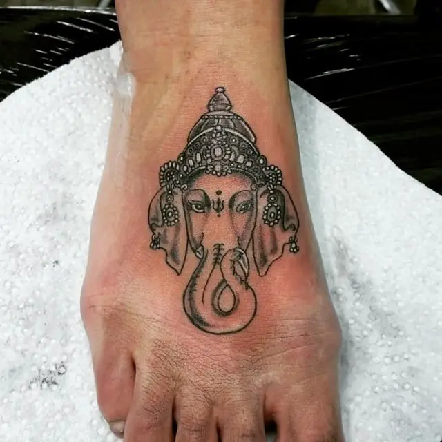 Elephant Tattoo on The Foot