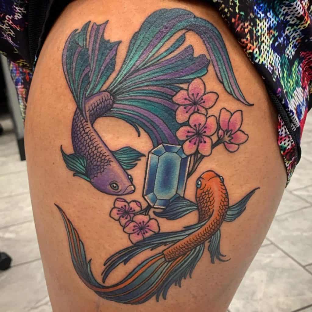 Floral Pisces Tattoo 1