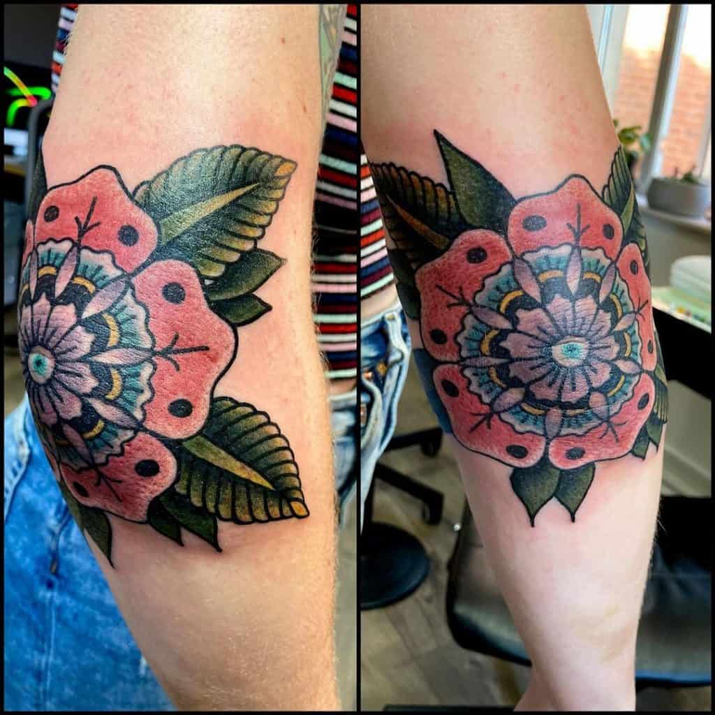 Flower Elbow Tattoos 3