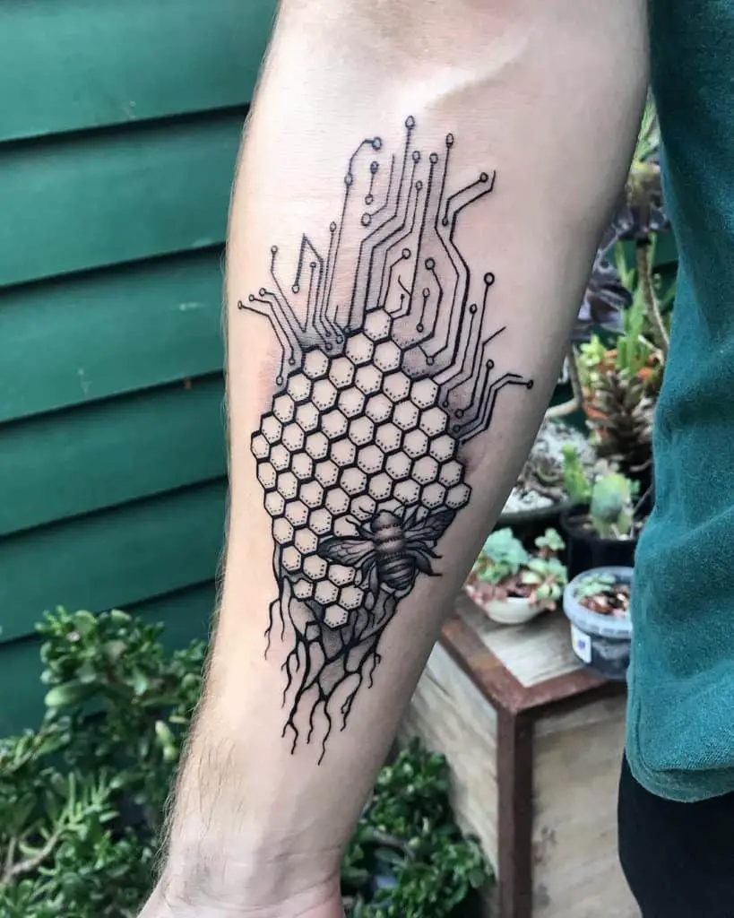 Honeycomb tattoo 3