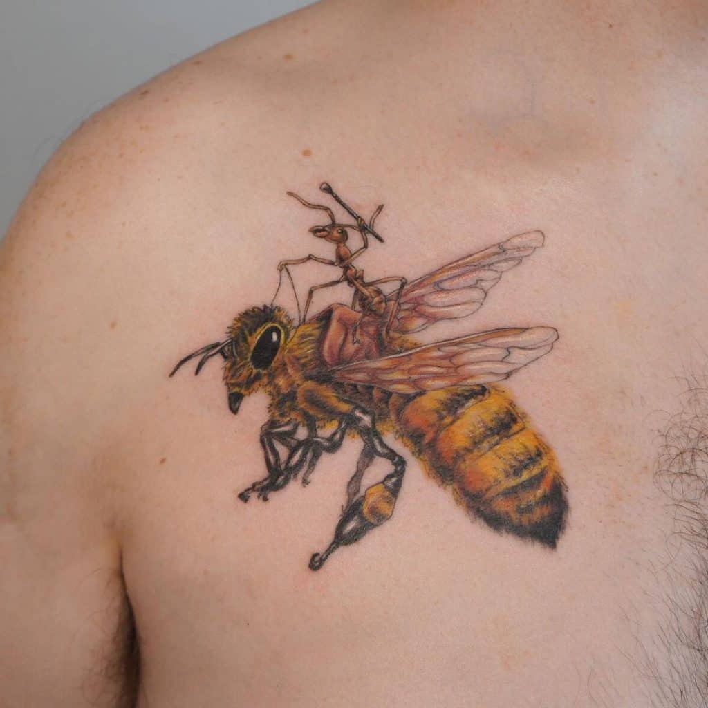 Huge bee tattoo 4