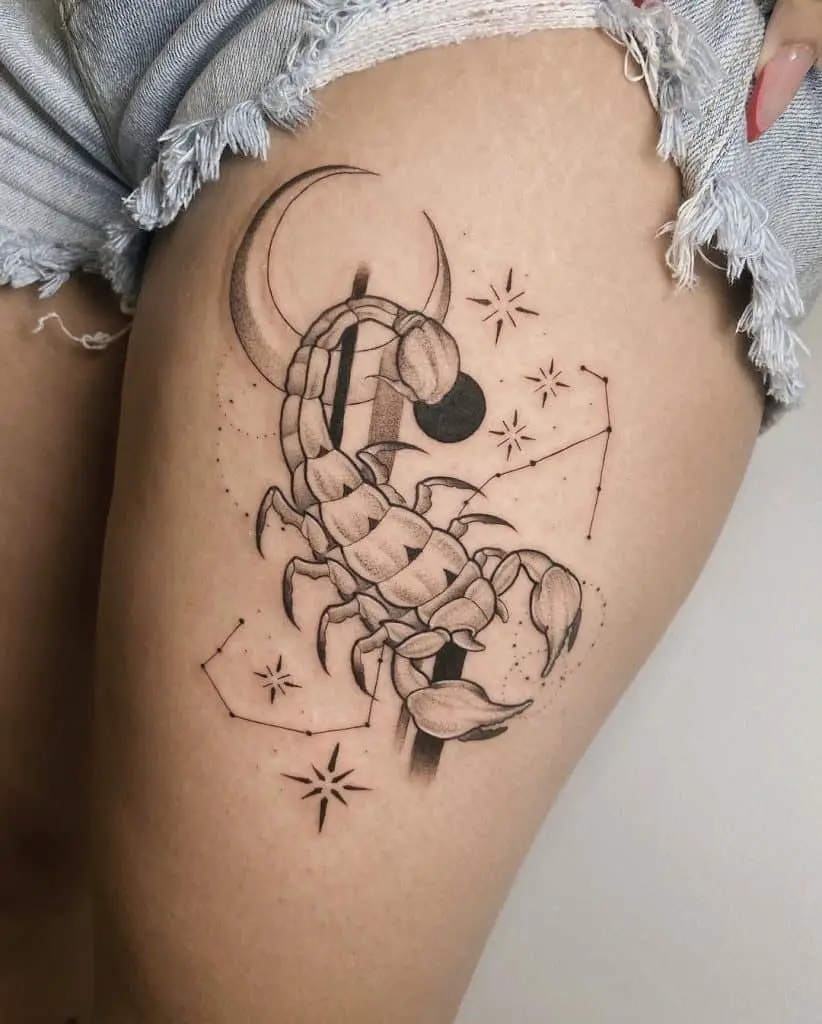 Lady Scorpion (Fresh) done by Grace LaMorte, Springstreet Tattoos,  Jeffersonville, Indiana : r/tattoos