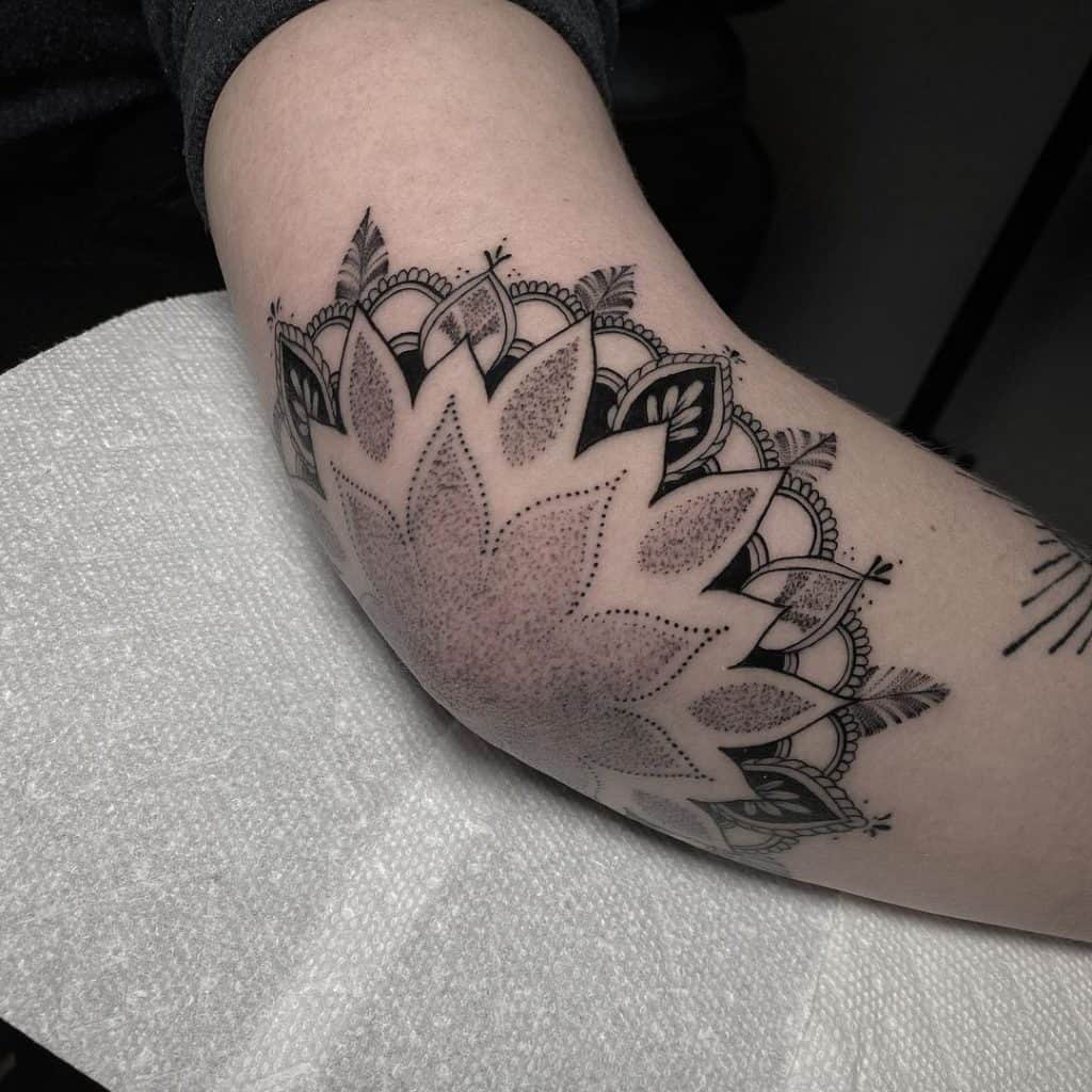 Mandala Elbow Tattoo 3