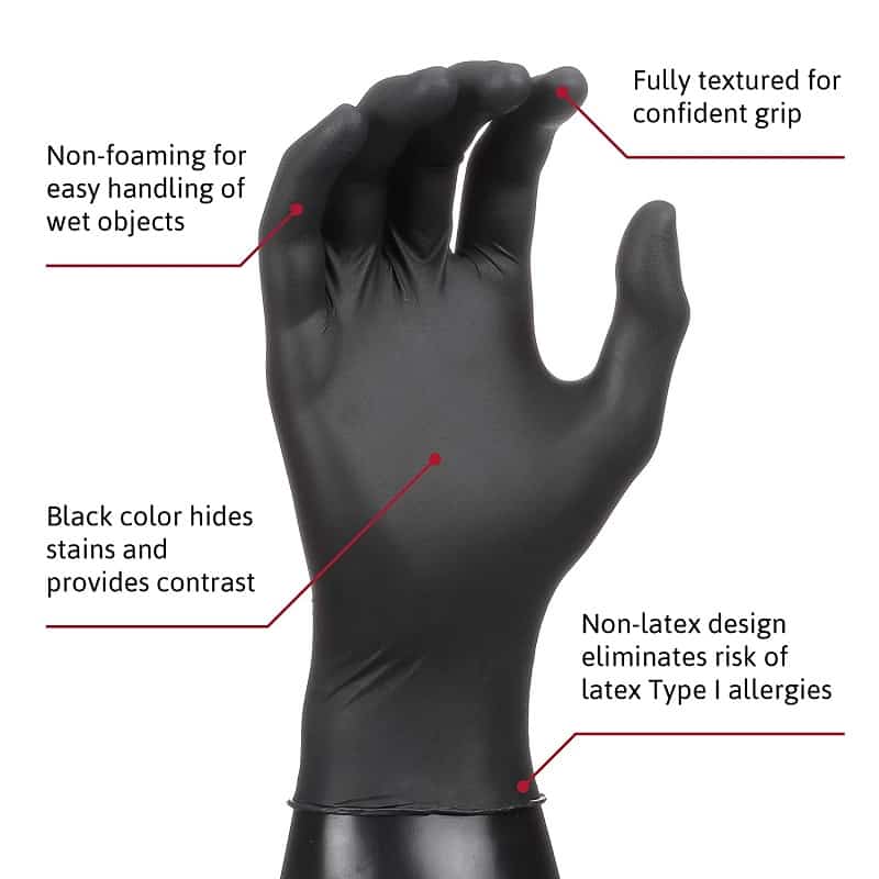 Microflex Black Nitrile Gloves