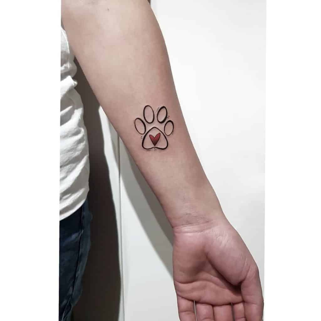Minimalistic Dog Paw Tattoo