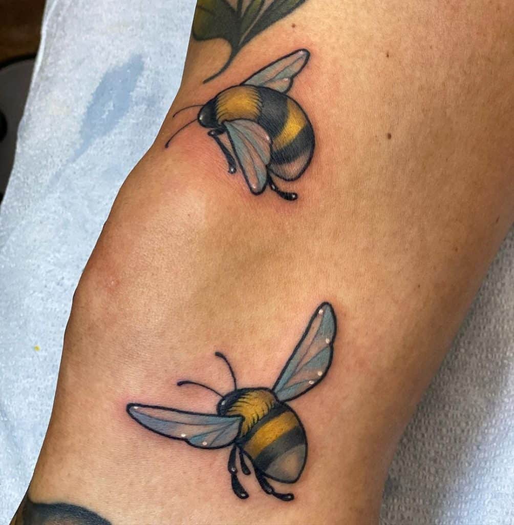 Multiple bees tattoo 1