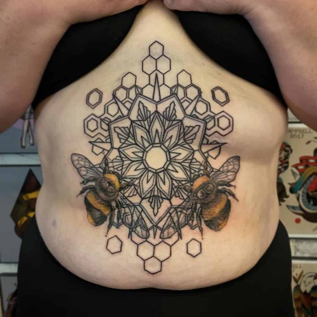 Multiple bees tattoo 3